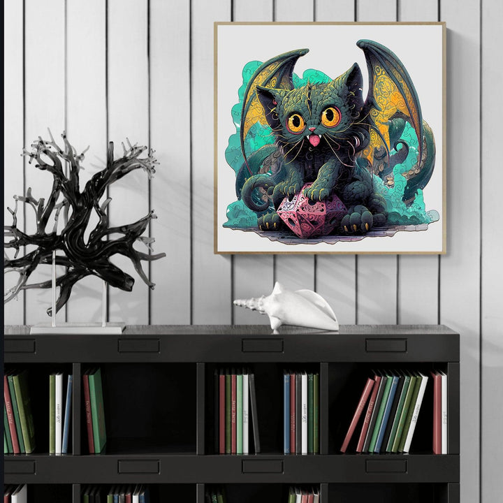 Cat Cthulhu Wooden Jigsaw Puzzle-Woodbests