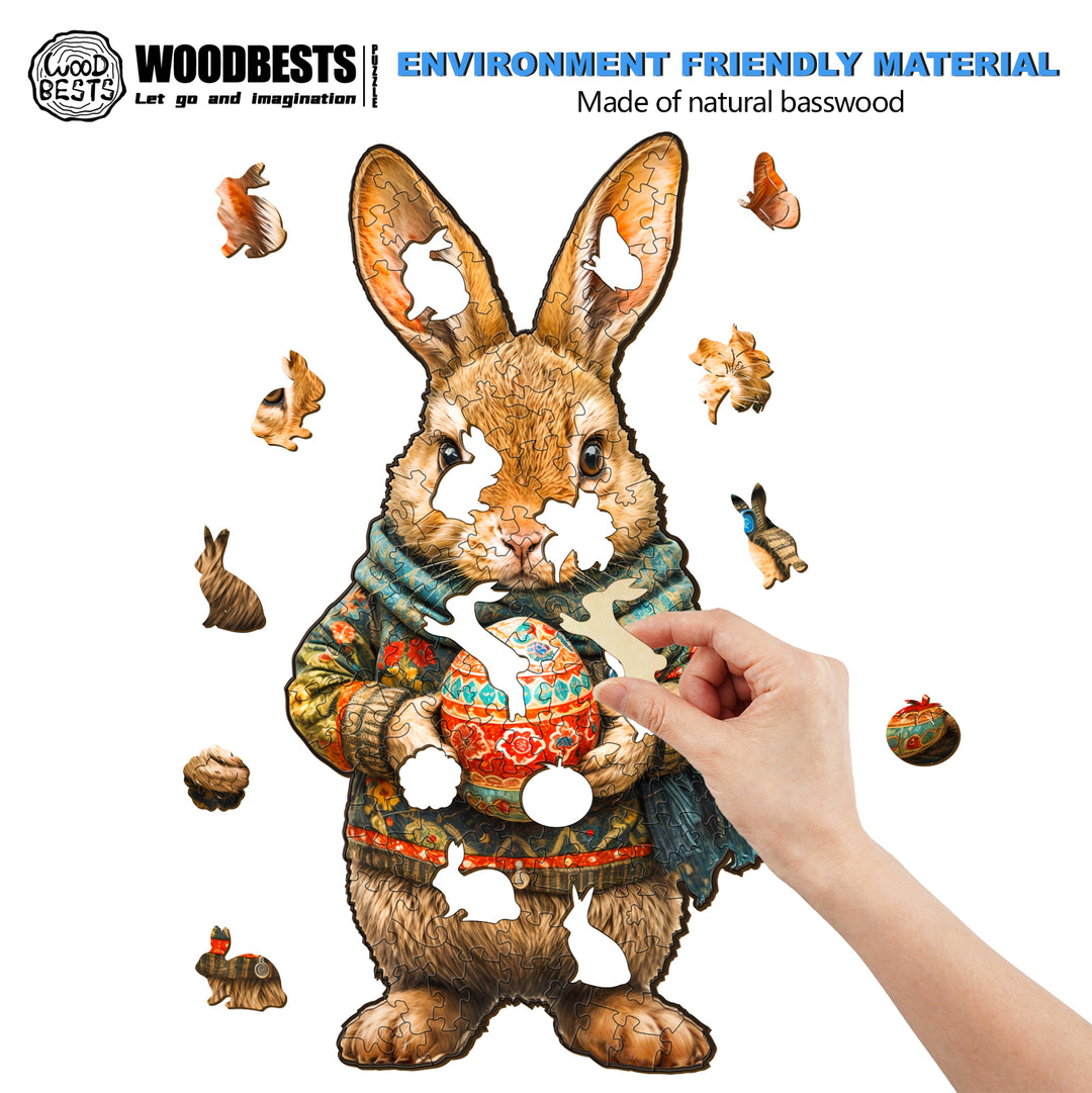 Easter Bunny-2 Wooden Jigsaw Puzzle-Woodbests