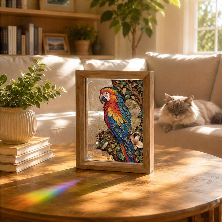 Double Sided Acrylic Jigsaw -Colorful Parrot
