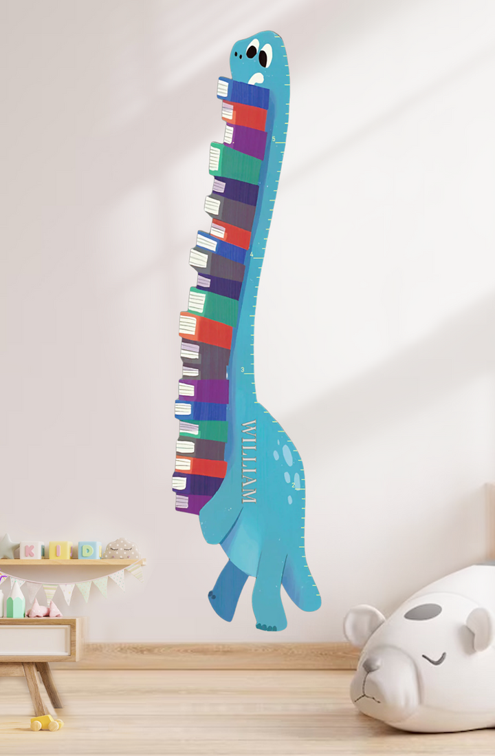 Personalized Wooden Book Dinosaur Growth Chart Ruler