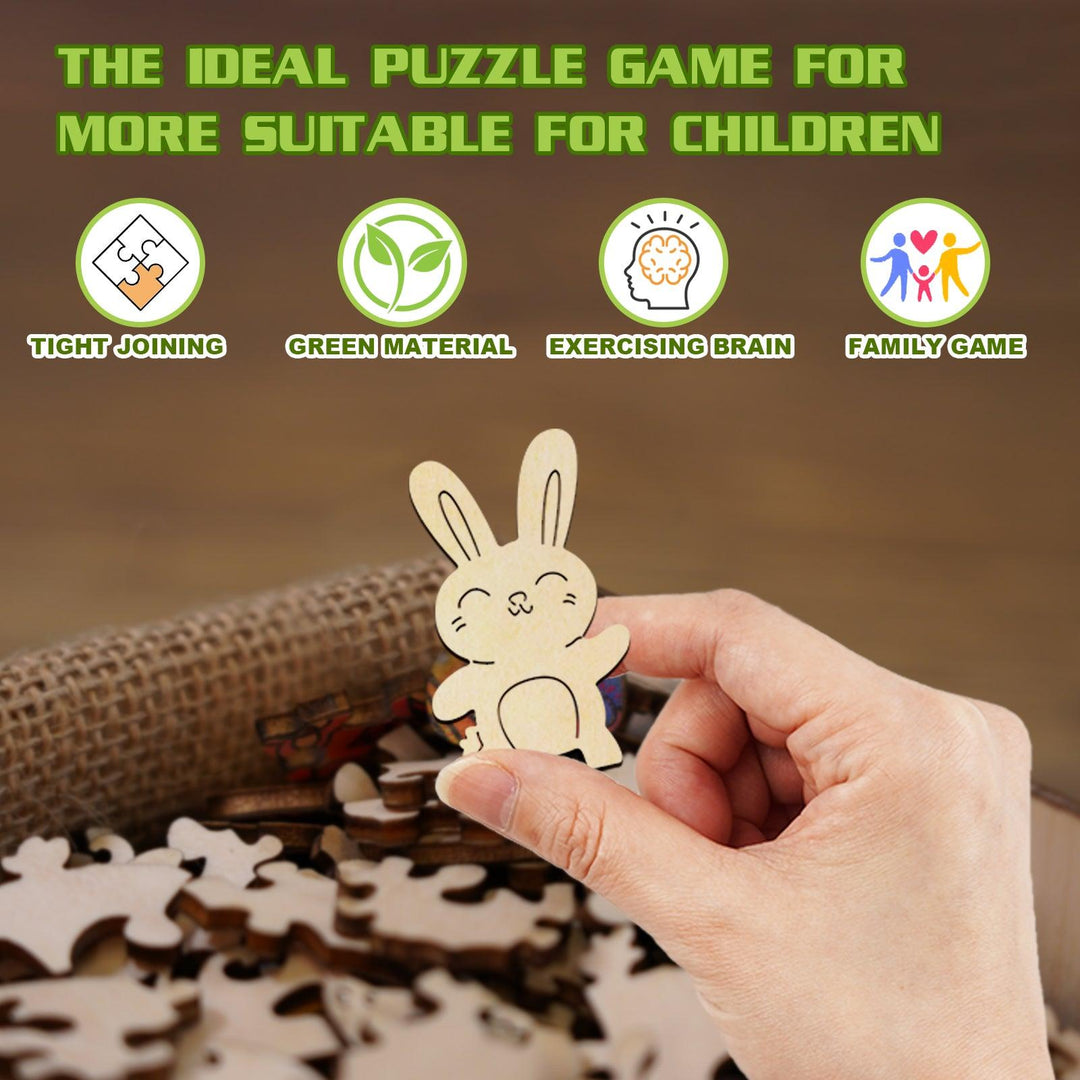 Cute Rabbit Children's Wooden Jigsaw Puzzle-Woodbests