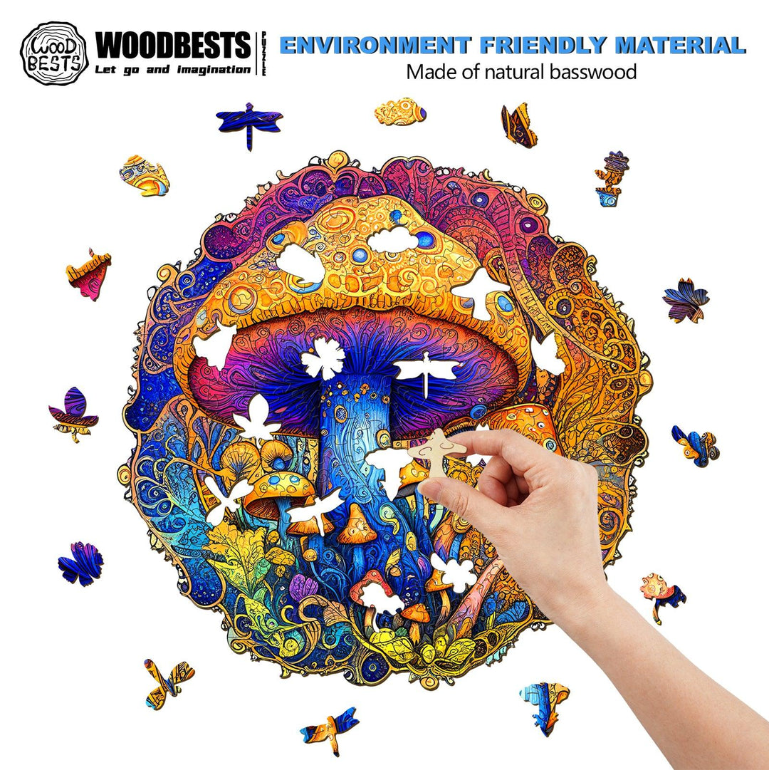 Mushroom Wooden Jigsaw Puzzle-Woodbests
