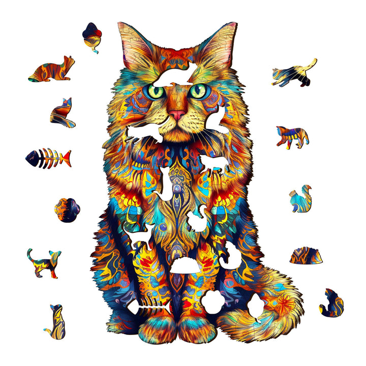 Maine Coon 2 Wooden Jigsaw Puzzle