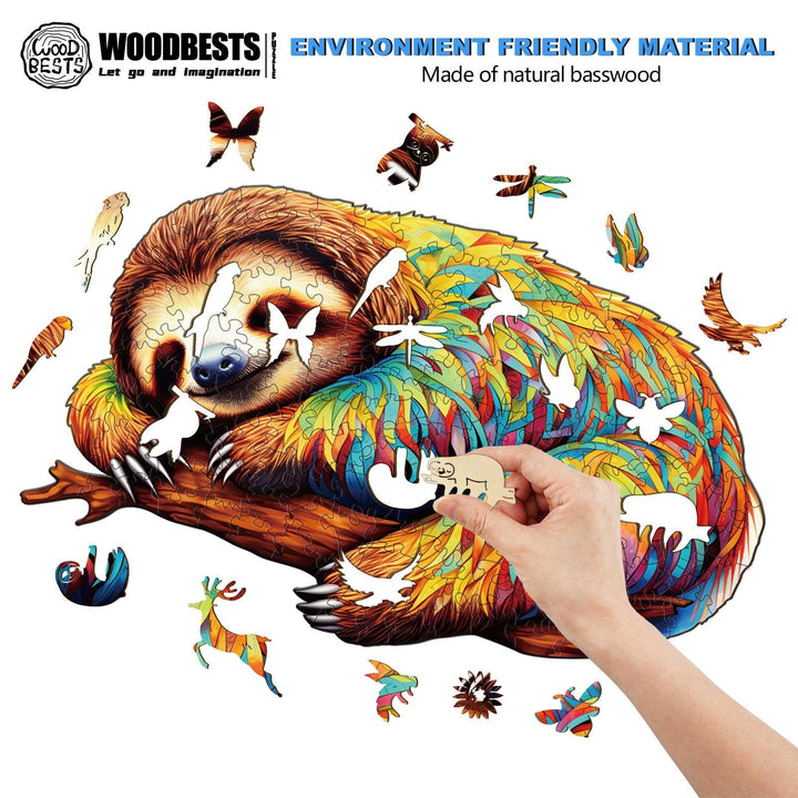 Sloth Leisurely Wooden Jigsaw Puzzle