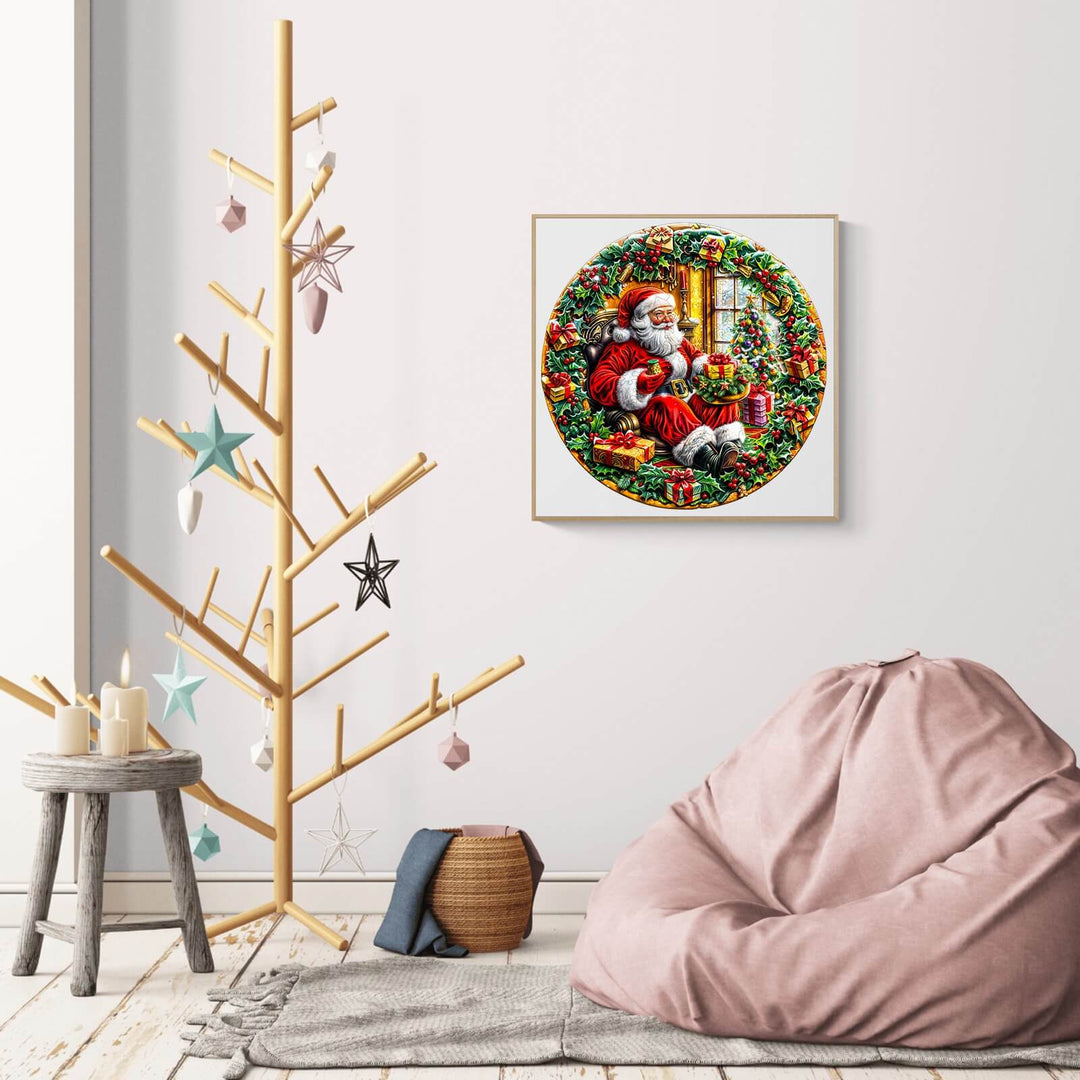 Christmas Wreath Wooden Jigsaw Puzzle - Woodbests