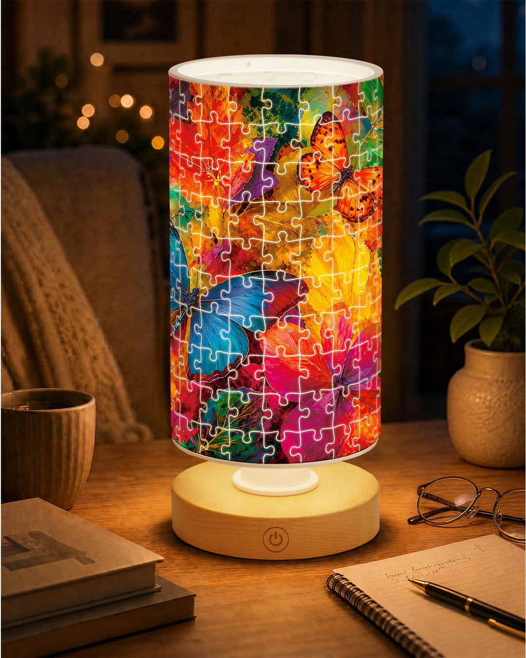 DIY Dimmable Acrylic Puzzle Lamp - Kaleidoscope Butterflies