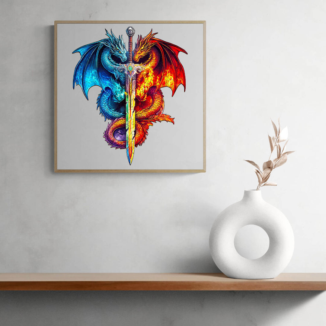 Dragon and Sword Wooden Jigsaw Puzzle - Woodbests