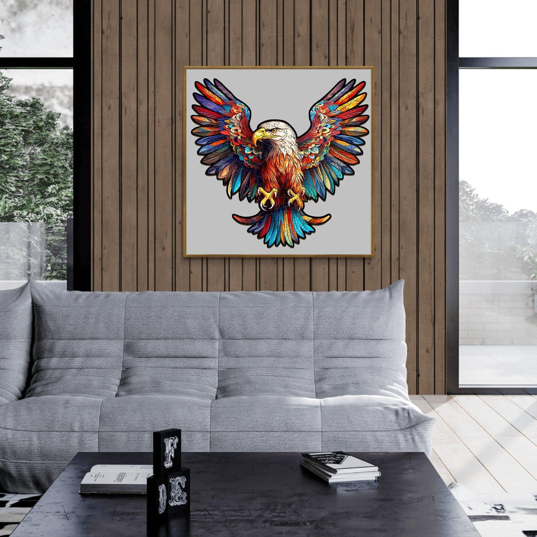 Bald Eagle with Spread Wings Wooden Jigsaw Puzzle