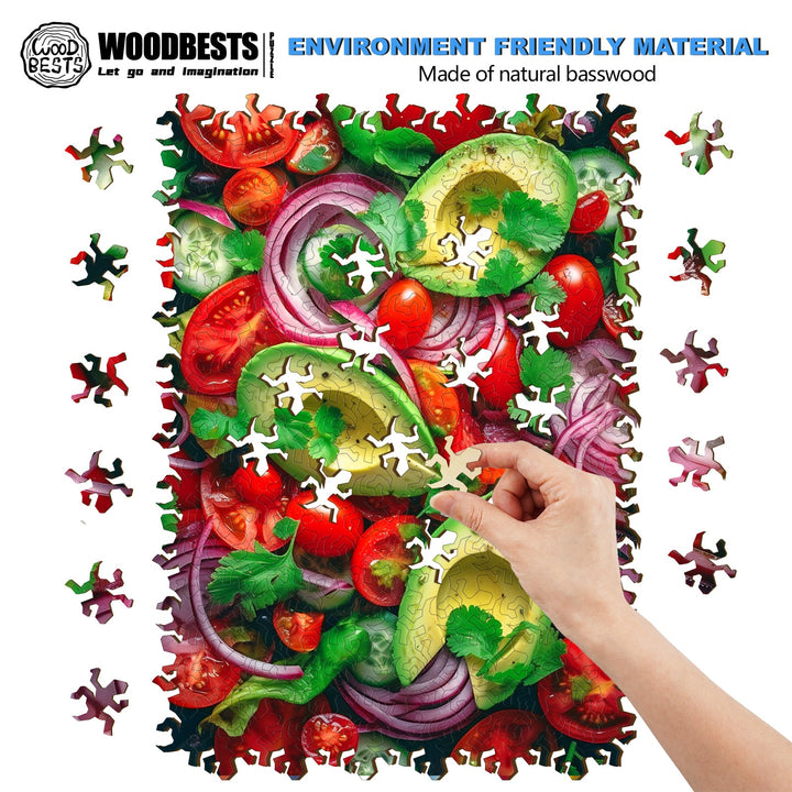 Vegetable Salad Wooden Jigsaw Puzzle-Woodbests