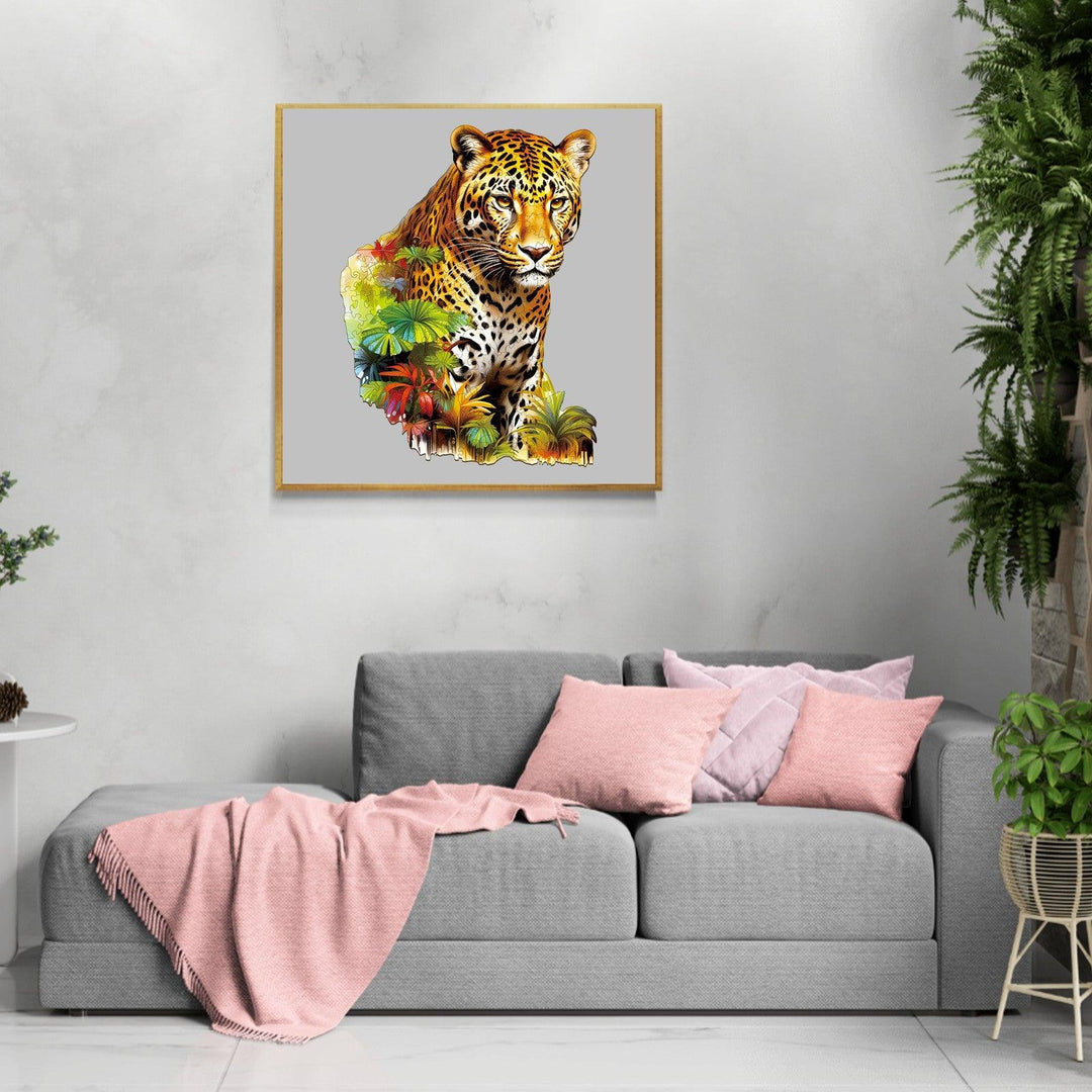 Jungle Cheetah Wooden Jigsaw Puzzle-Woodbests