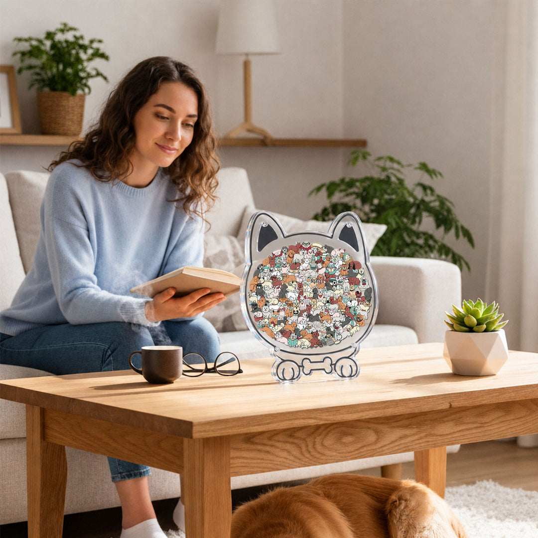 Acrylic Jigsaw Puzzle Suncatcher - Puppy Club