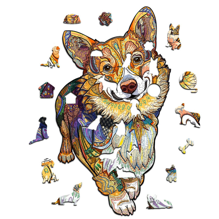 Clever Corgi Wooden Jigsaw Puzzle
