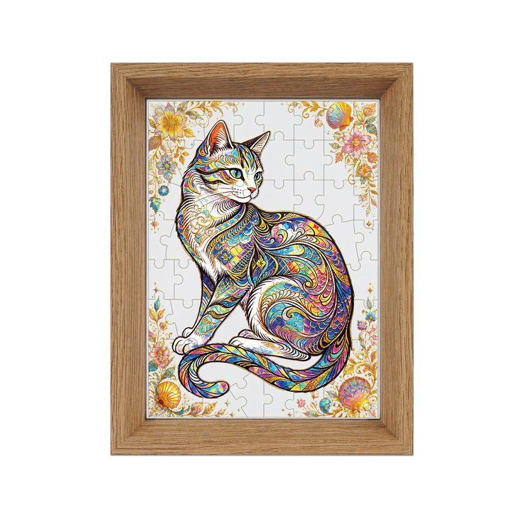 Double Sided Acrylic Jigsaw - Colorful Tabby