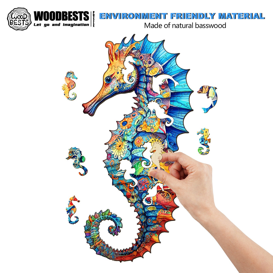 Seahorse 1 Wooden Jigsaw Puzzle-Woodbests