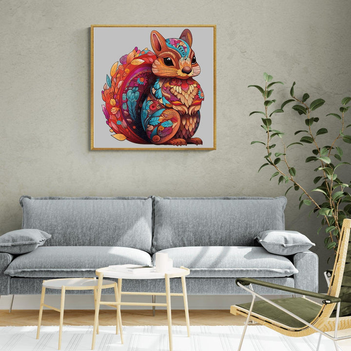 Playful Squirrel Wooden Jigsaw Puzzle