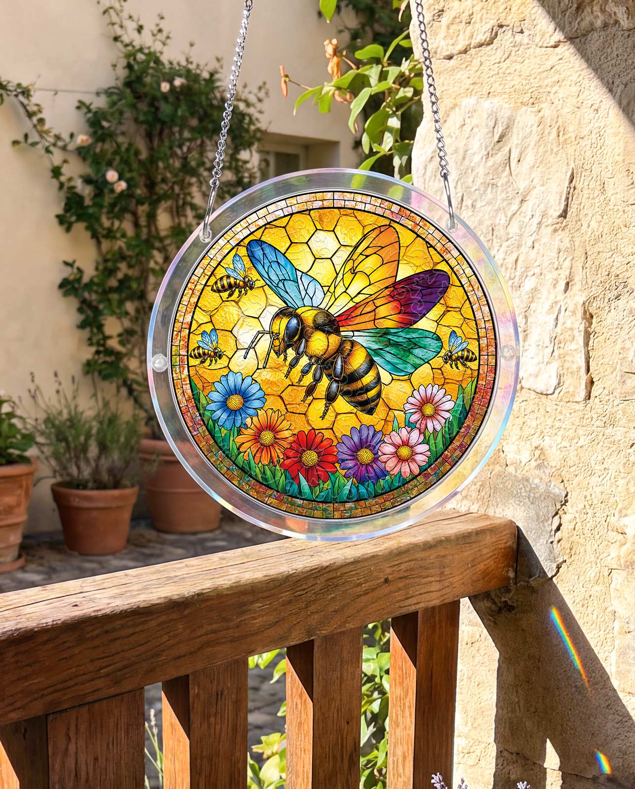 Acrylpuzzle-Sonnenfänger - Sonnenschein-Biene