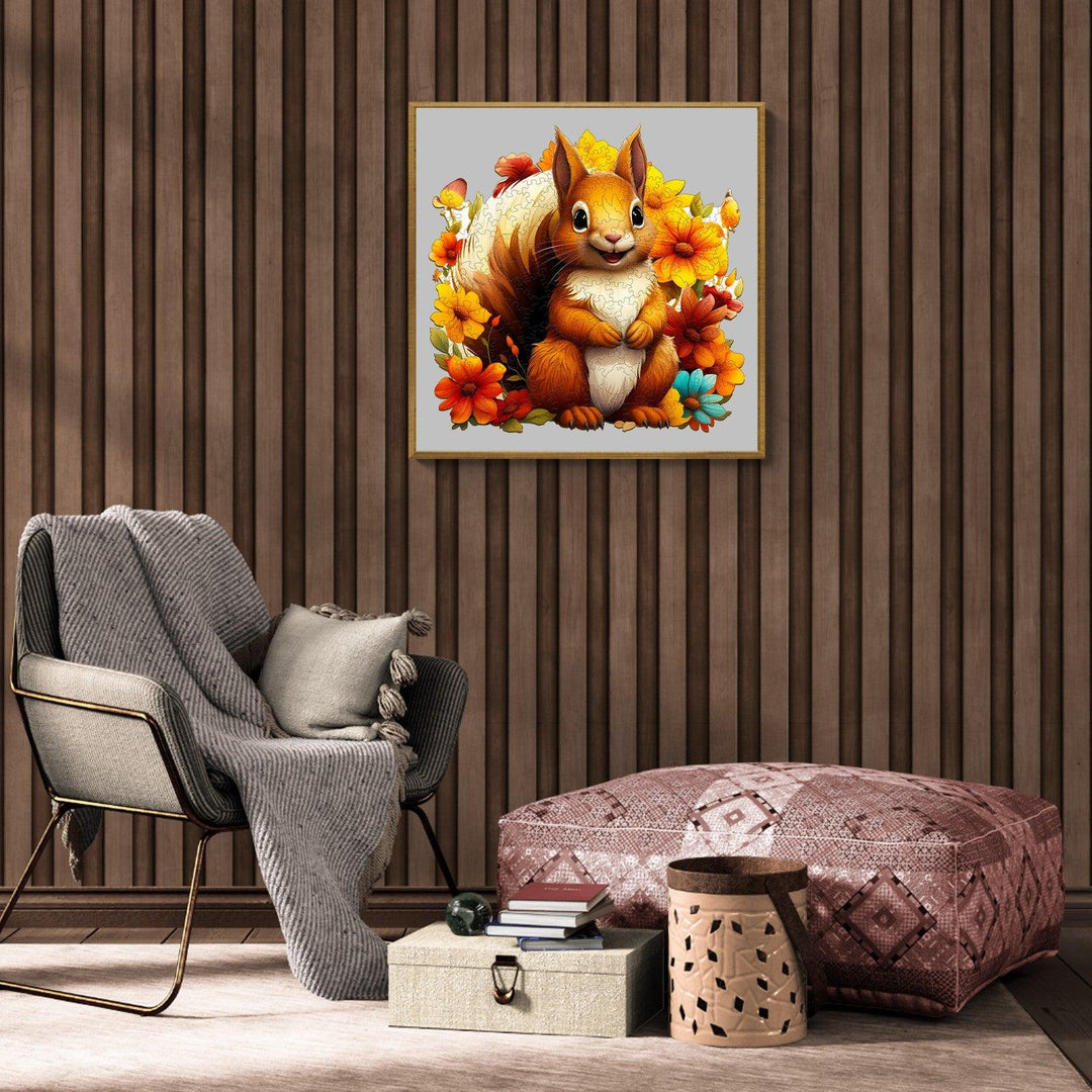 Smiling Squirrel Wooden Jigsaw Puzzle