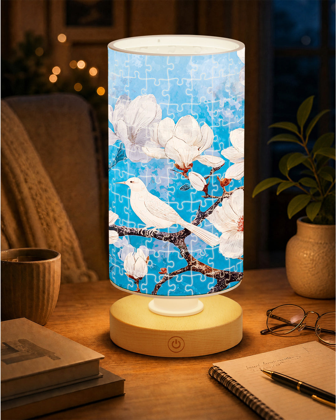 DIY Dimmable Acrylic Puzzle Lamp - Whispers of Magnolia Spring