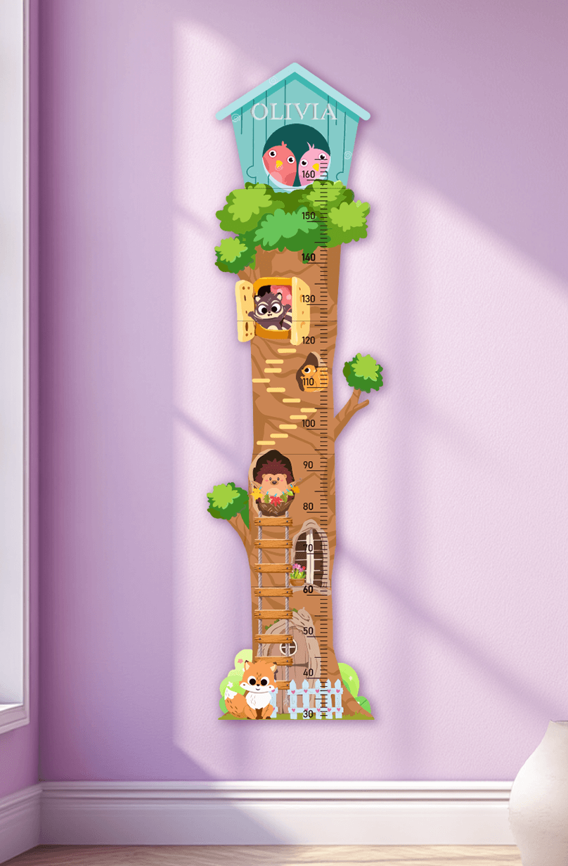 Personalized Wooden Treehouse Growth Chart Ruler