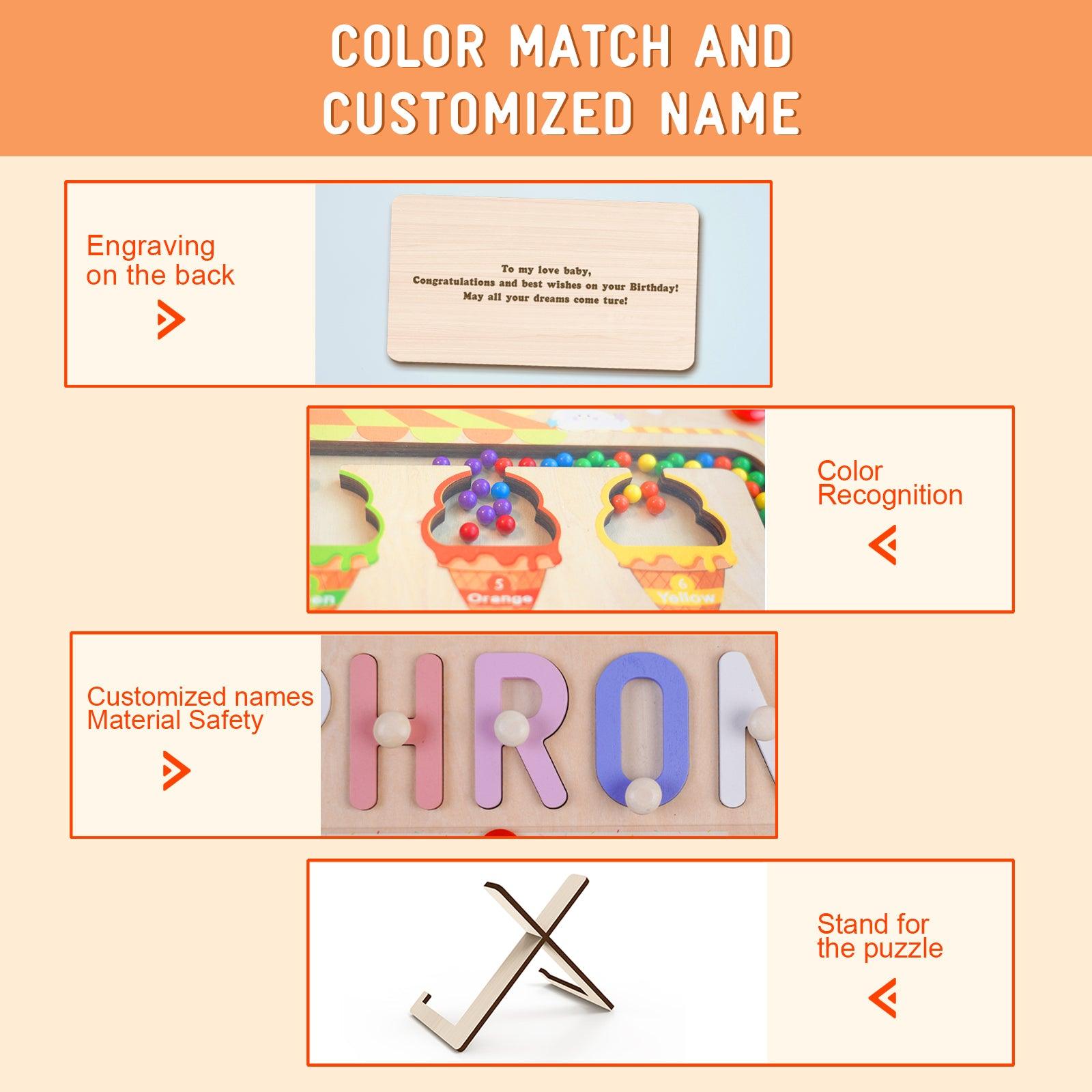 Personalized Baby Name Magnetic Maze Puzzle - Ice Cream
