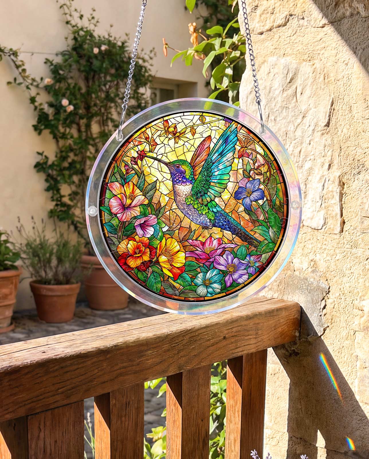 Attrape-soleil puzzle en acrylique - Oasis de nectar botanique