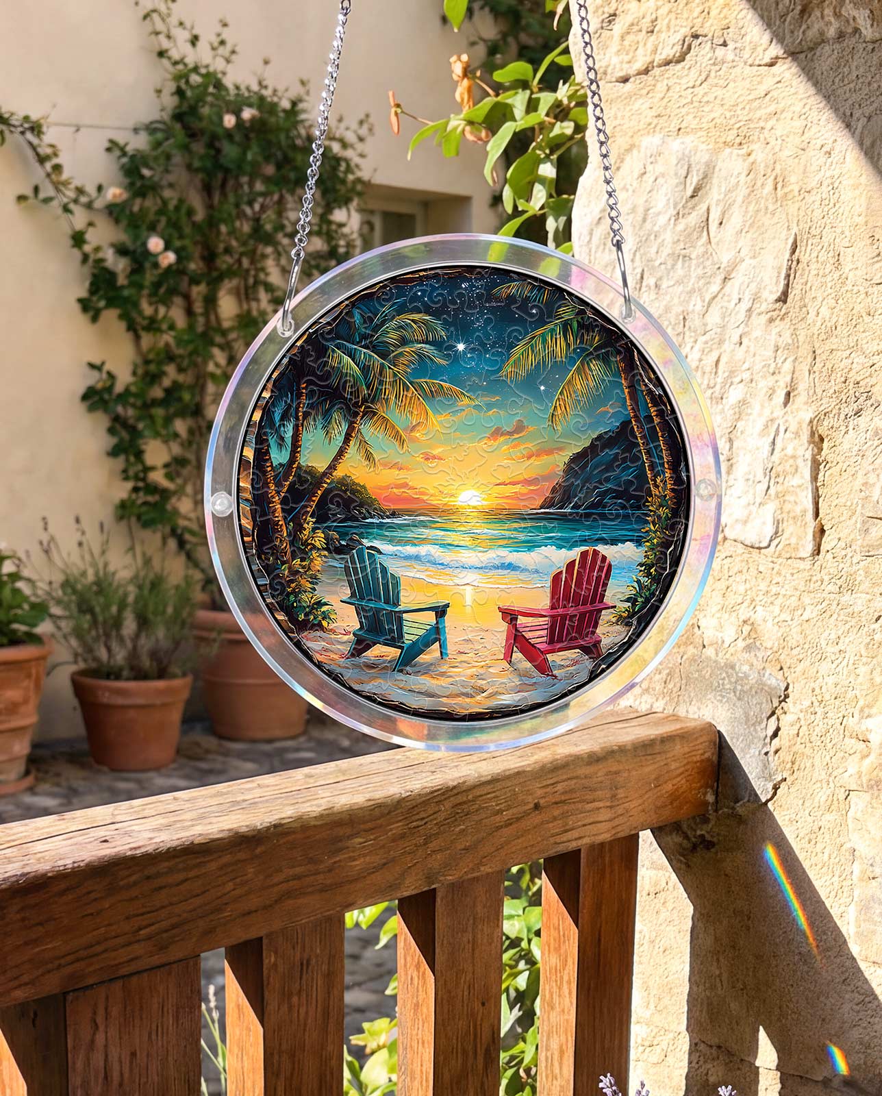 Attrape-soleil puzzle en acrylique - Rives enchantées