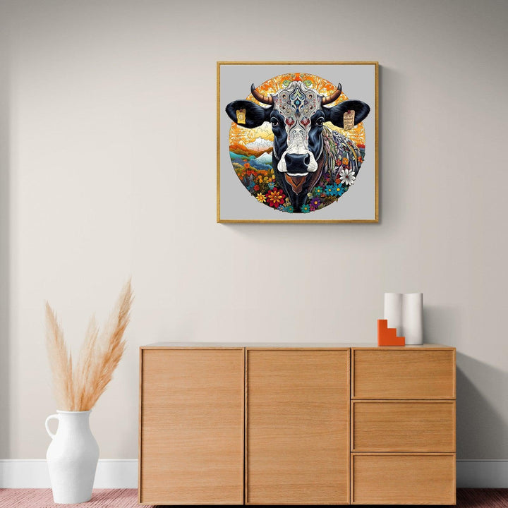 Leisurely Cow Wooden Jigsaw Puzzle