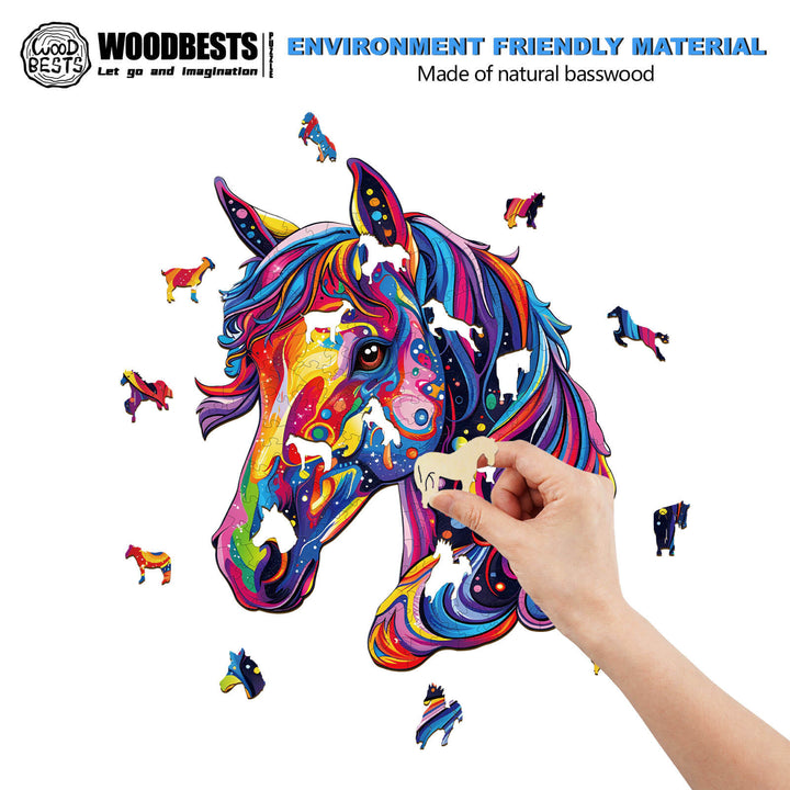 Colorful Horse Wooden Jigsaw Puzzle - Woodbests