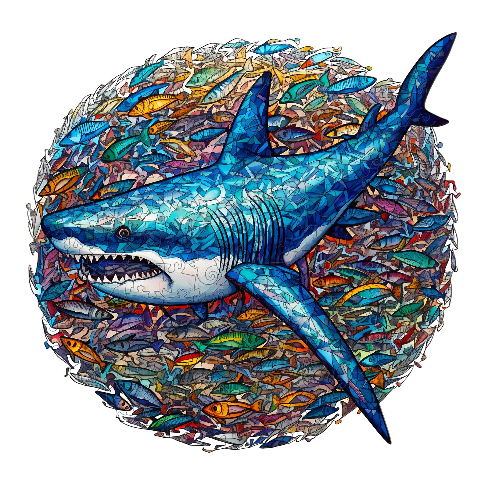 Shark And Fish Wooden Jigsaw Puzzle