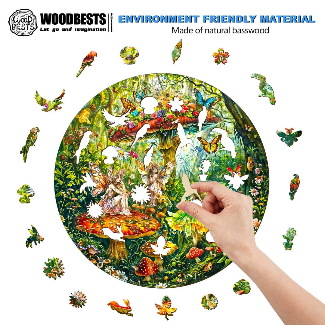 Ieisurely Fairies Wooden Jigsaw Puzzle - Woodbests