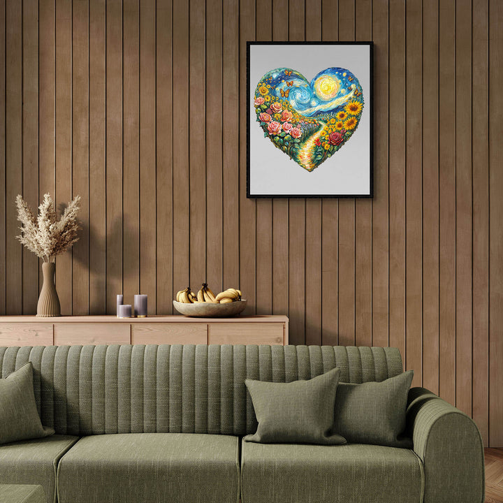 Heart-shaped Garden Wooden Jigsaw Puzzle