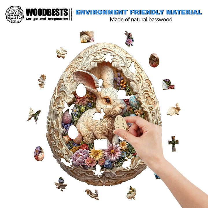 Eggshell world Easter-1 Wooden Jigsaw Puzzle