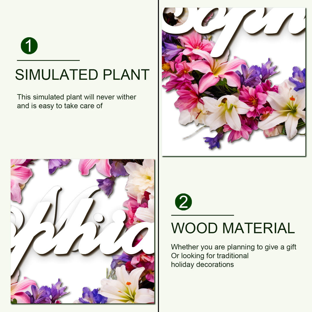 Personalized Elegant Flora Wreath-Woodbests