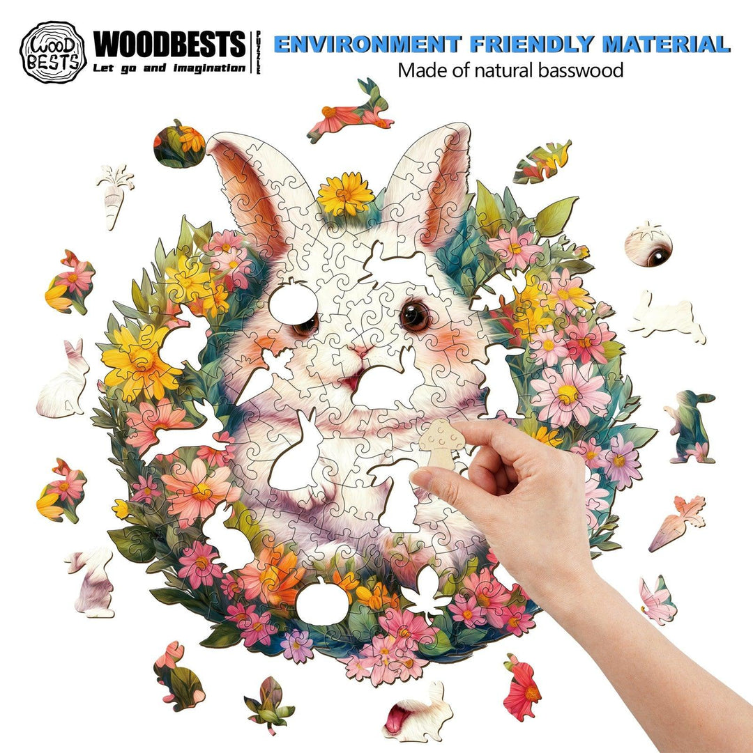  Fluffy Rabbit Wooden Jigsaw Puzzle