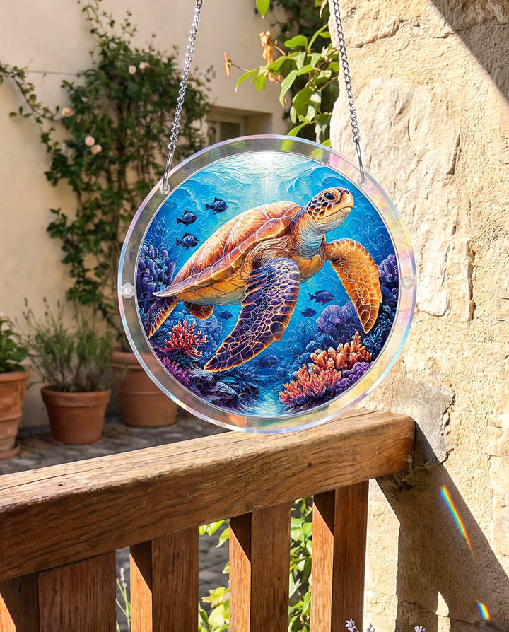 Acryl-Puzzle-Sonnenfänger – Sternenmeer-Schildkröte