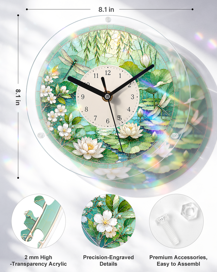 DIY Acrylic Puzzle Clock Kit - Summer Lotus Pond