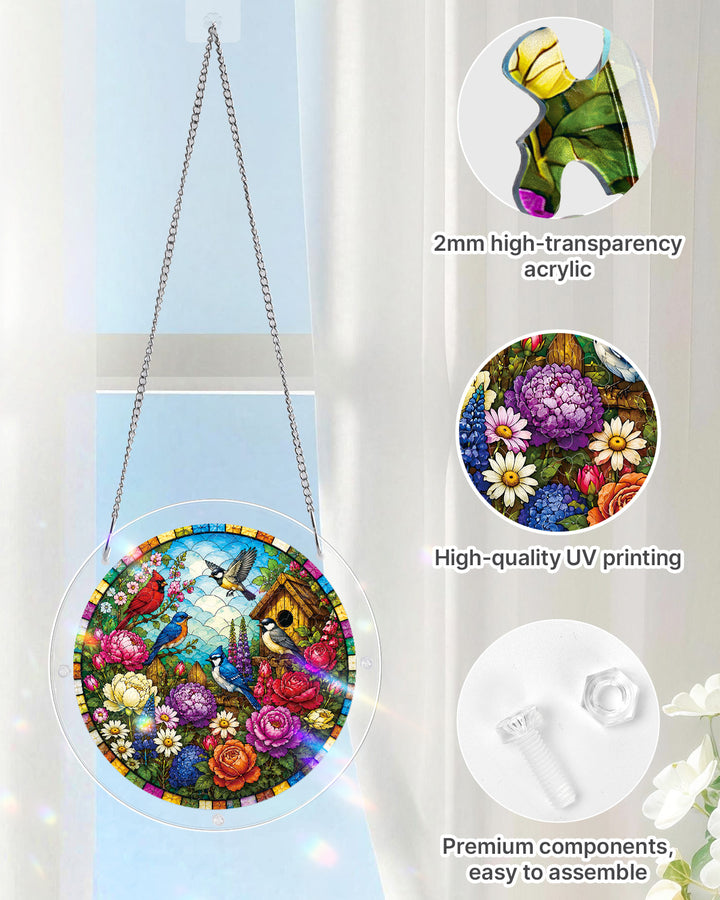Acrylic Jigsaw Puzzle Suncatcher - Garden Songbirds