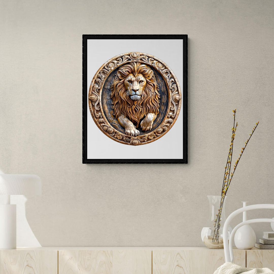 3D sculpture lion Wooden Jigsaw Puzzle