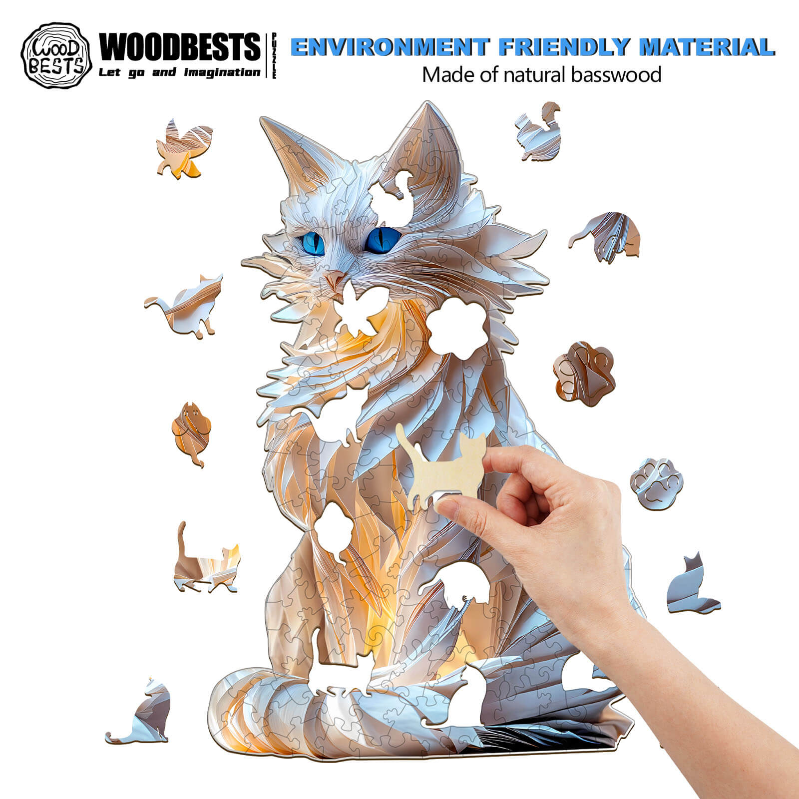 Edles Katzen-Holzpuzzle