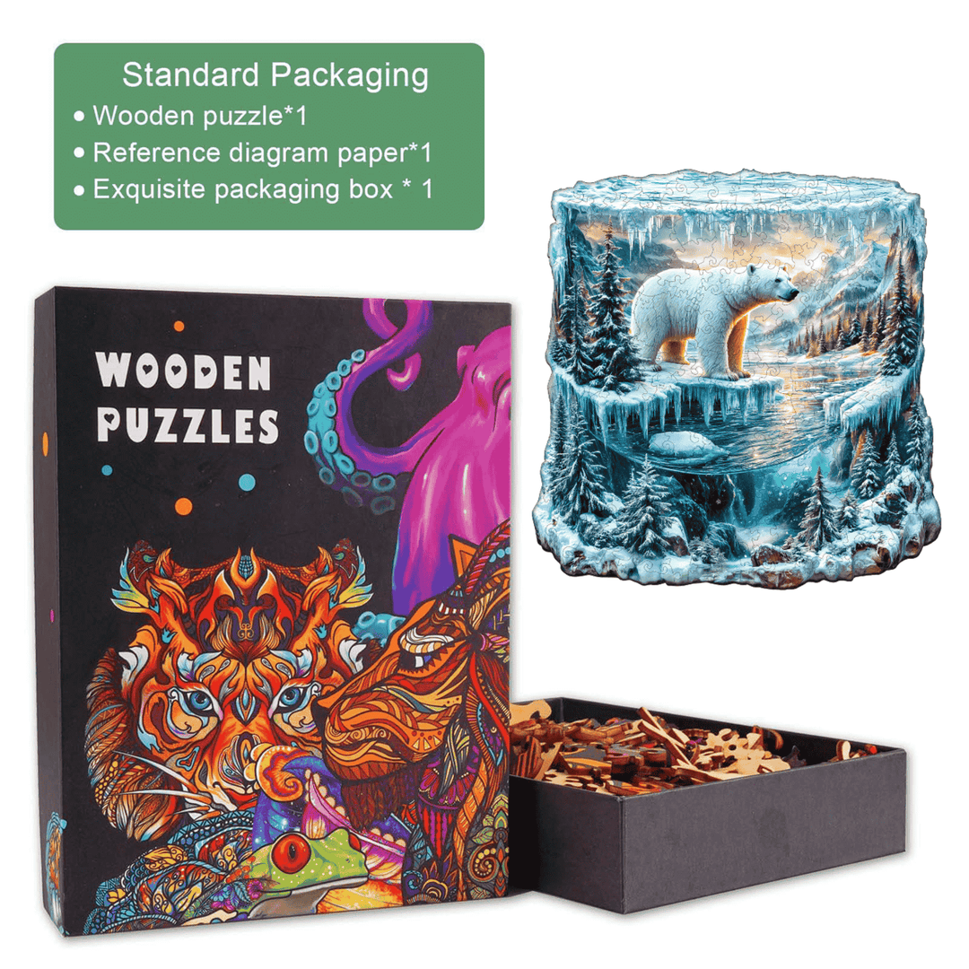 Frozen polar bears-1 Wooden Jigsaw Puzzle