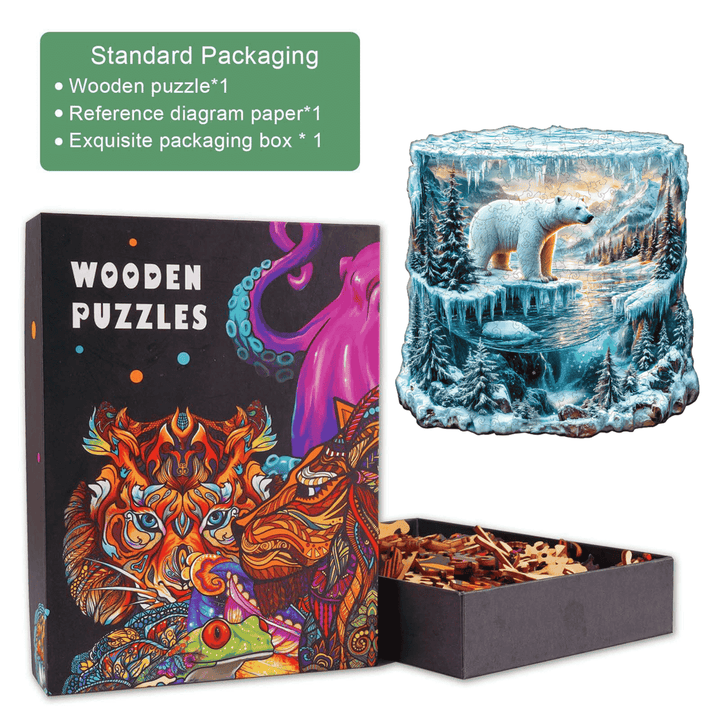 Frozen polar bears-1 Wooden Jigsaw Puzzle