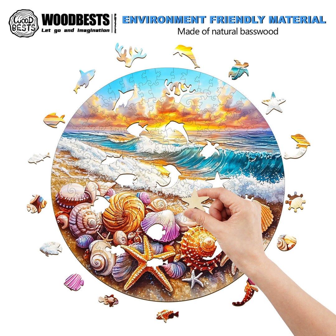 Ocean and Shells-1 Wooden Jigsaw Puzzle - Woodbests