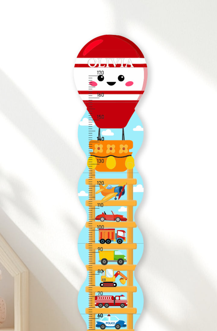 Personalized Wooden Traffic-2 Growth Chart Ruler