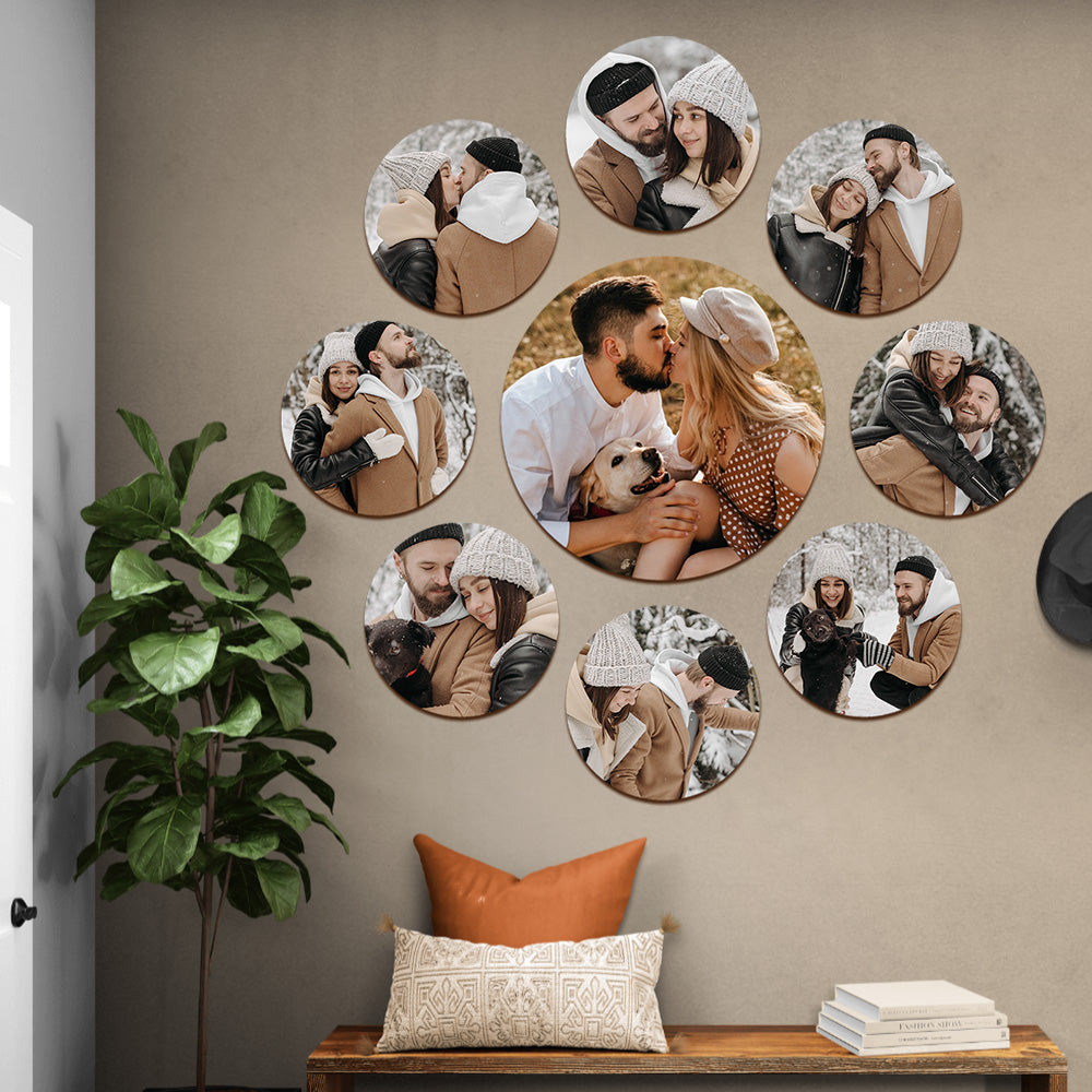 Personalized Wooden Decor Photos-Round-Woodbests