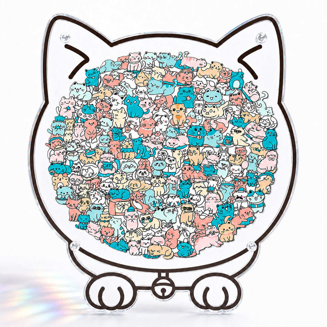 Acrylic Jigsaw Puzzle Suncatcher - Home of Kittens