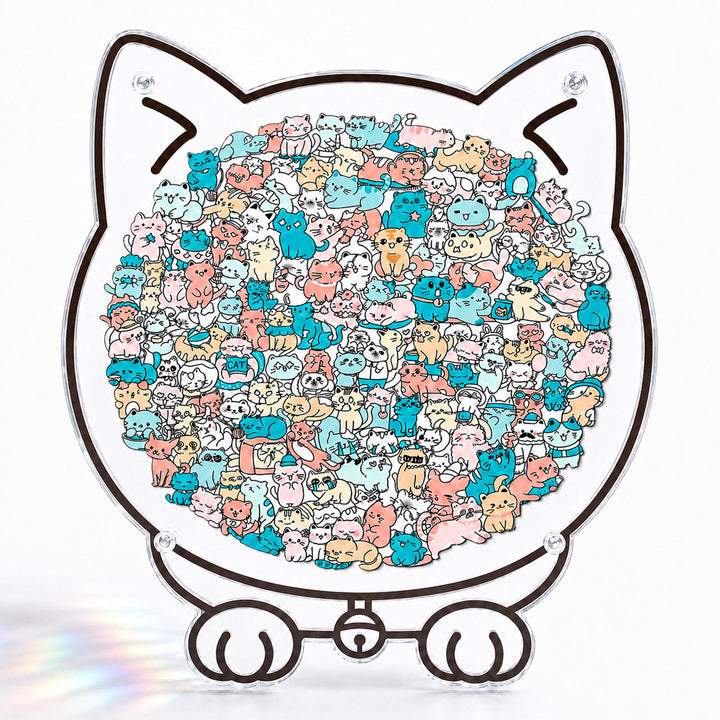 Acrylic Jigsaw Puzzle Suncatcher - Home of Kittens