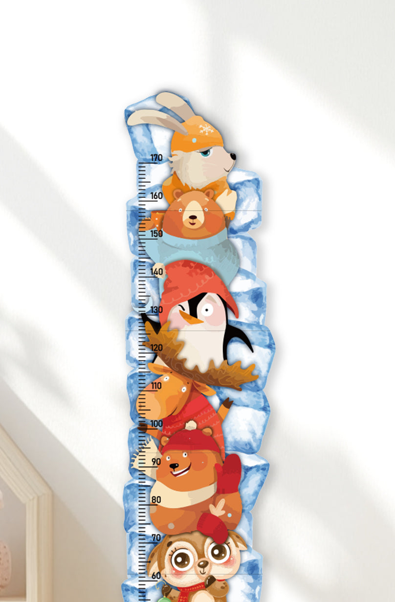 Personalized Wooden Winter Animal Growth Chart Ruler