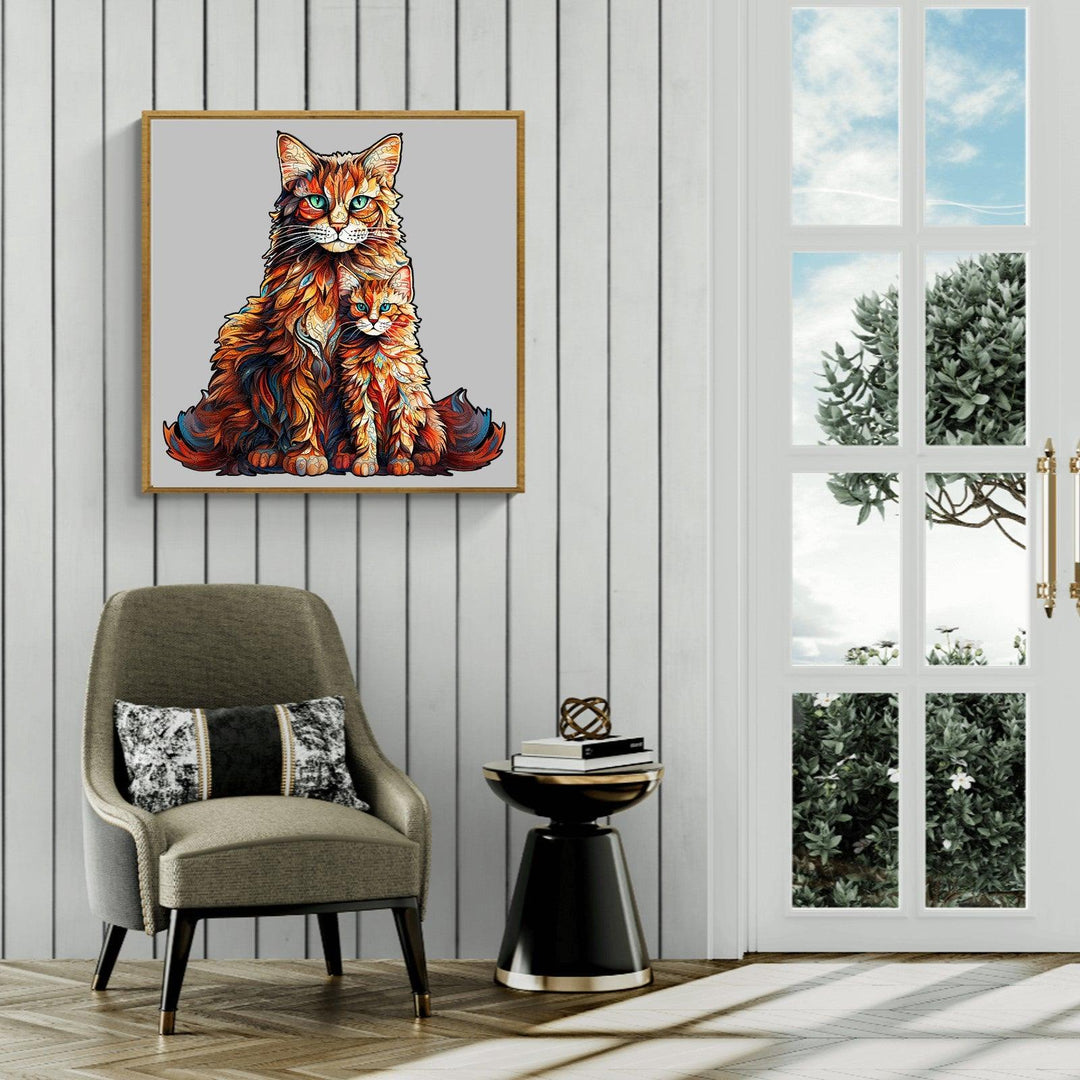 Maine Coon Family Wooden Jigsaw Puzzle