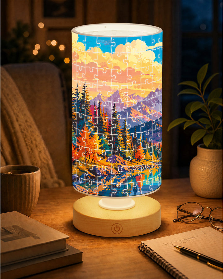 DIY Dimmable Acrylic Puzzle Lamp - Golden Mountain Valley