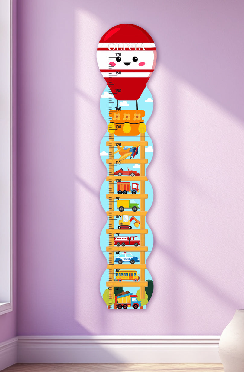 Personalized Wooden Traffic-2 Growth Chart Ruler